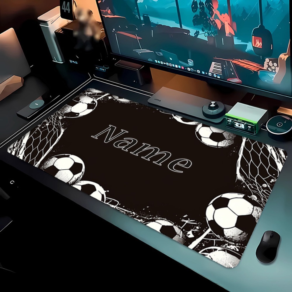 Gaming Accessories Name - Couple Football Personalized Mouse Pad Stable