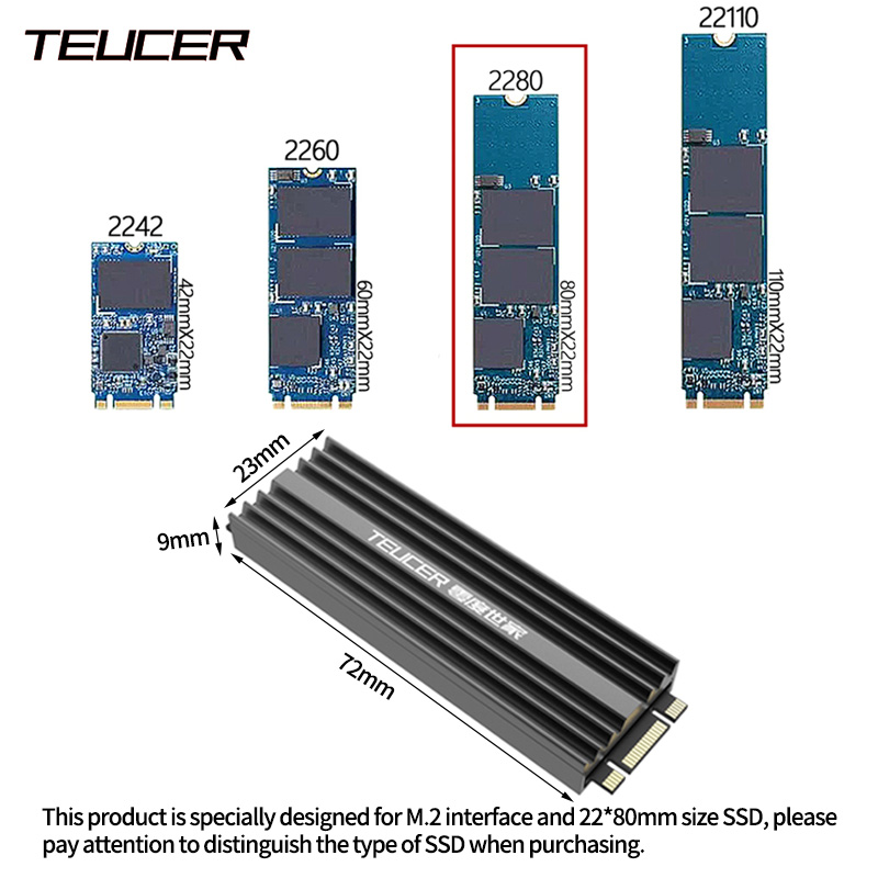 TEUCER M2 SSD Heatsink NVME 22 - огляд і ціна M2 Heatsink Cooler