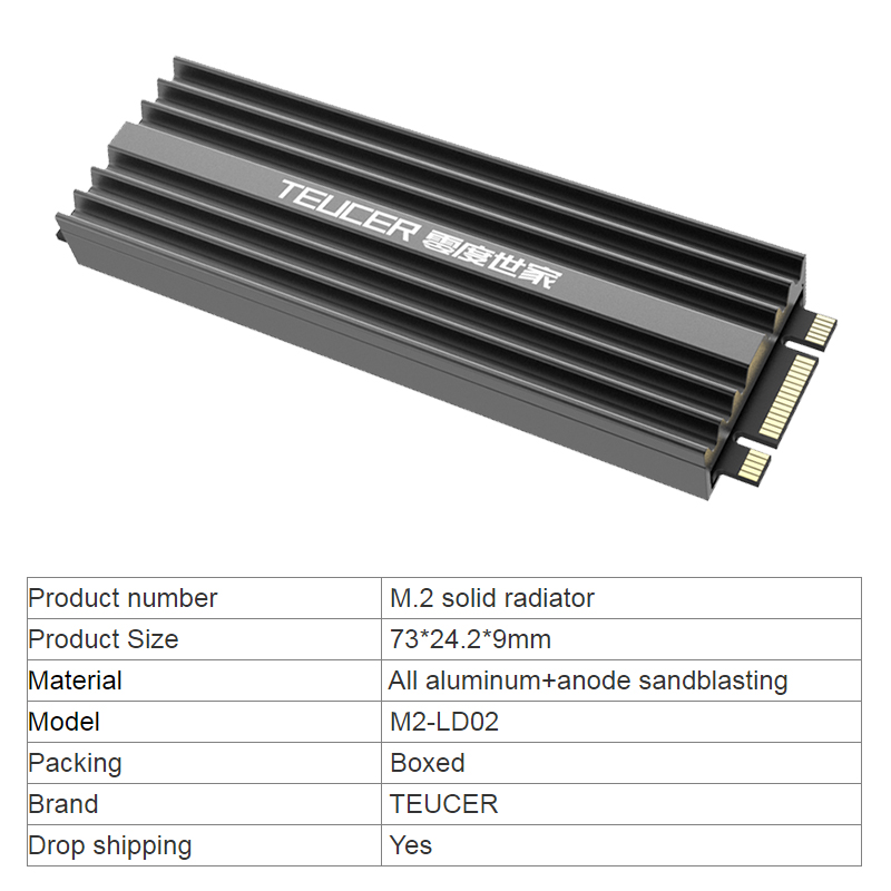 TEUCER M2 SSD Heatsink NVME 22 - огляд і ціна M2 Heatsink Cooler