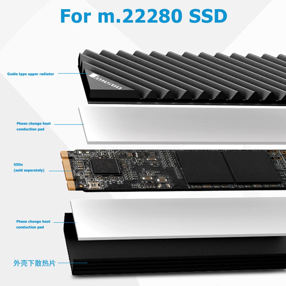 Jonsbo M2 2280 SSD Aluminum He - огляд і ціна M2 Heatsink Cooler