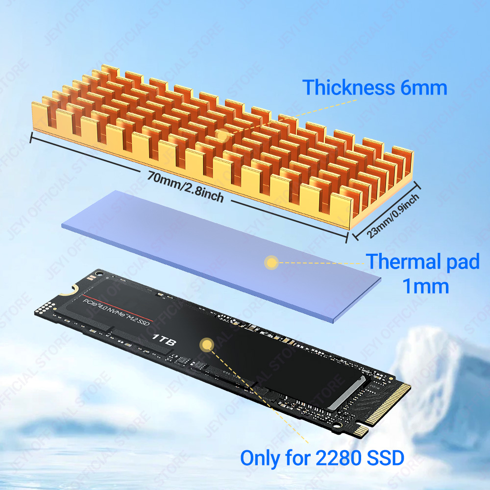 JEYI M.2 SSD Heatsink Aluminum - огляд і ціна M2 Heatsink Cooler