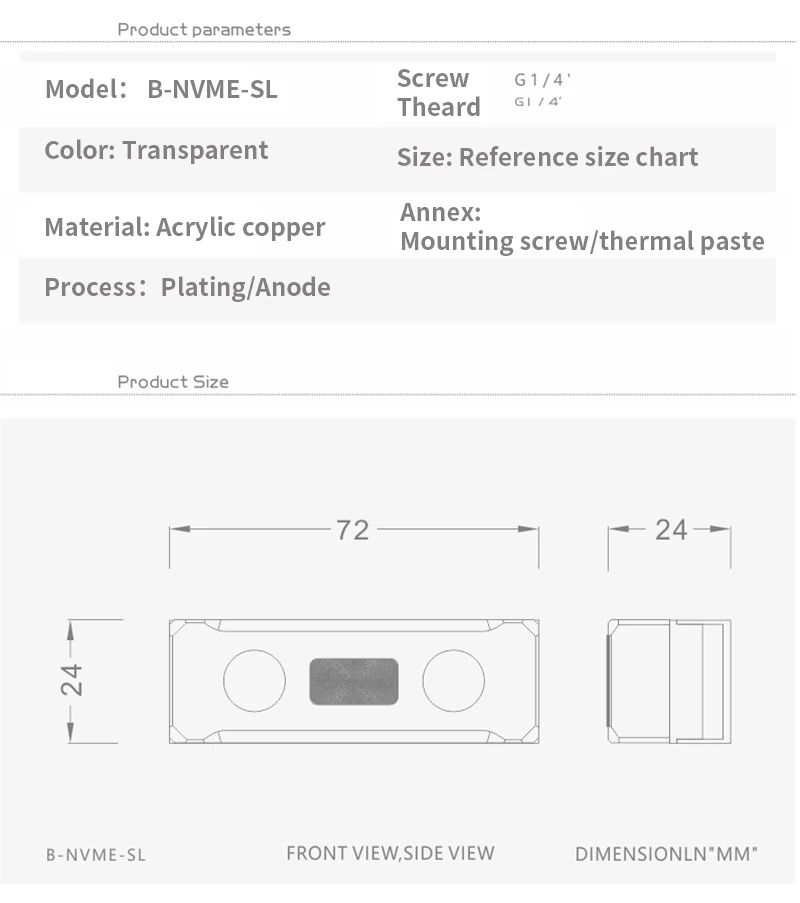 Bykski Water Block for 2280 /2 - огляд і ціна M2 Heatsink Cooler