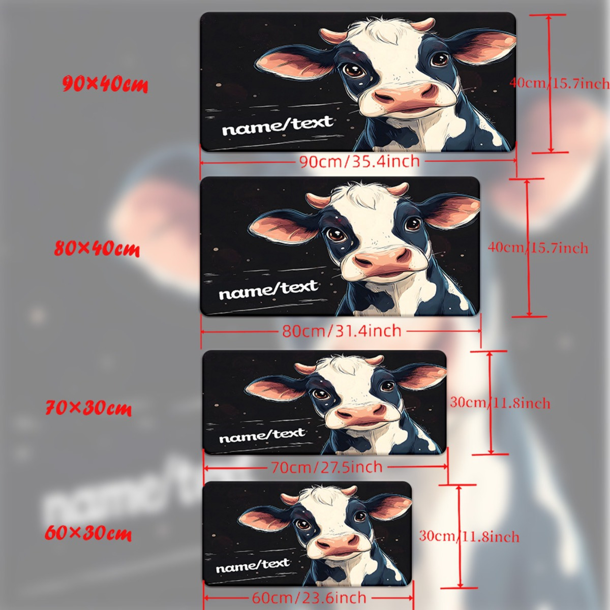 Cute Cow Cartoon Mouse Pad XXL - огляд і ціна Gaming Accessories Name