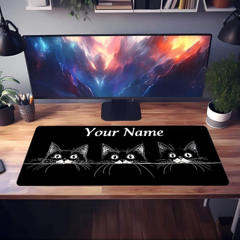 Cute 3 Black Cats Custom Desk  - огляд і ціна Gaming Accessories Name